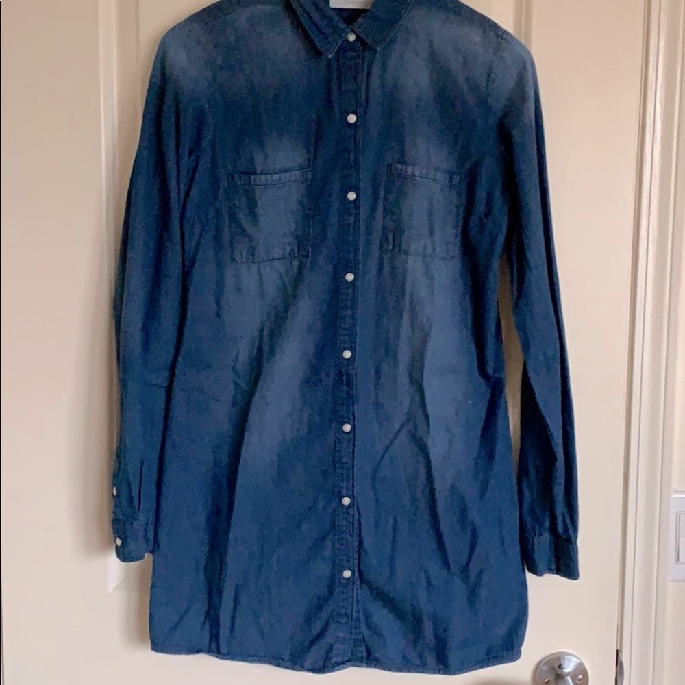Blue notes snap button tunic